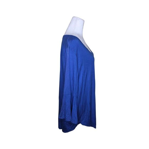 Karen Kane Long Bell Sleeve Oversized Flowy Top Womens Plus Size 2XL Blue - Picture 4 of 7